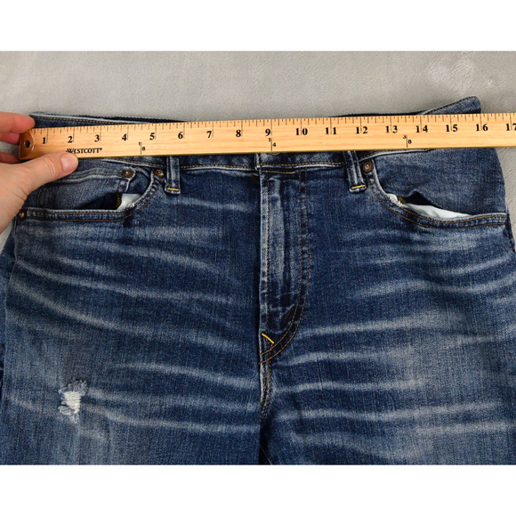 American Eagle Jeans Mens 33X32 (32x32 Meas) Blue Denim Distressed - Picture 9 of 11